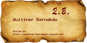 Quittner Barnabás névjegykártya